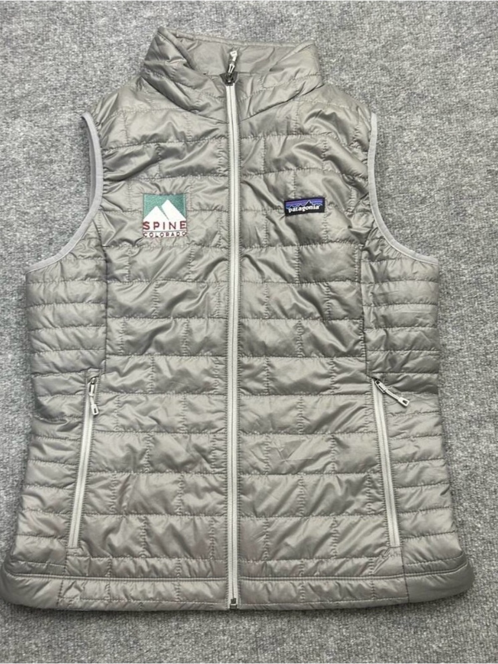 Patagonia Jacket Light Gray Nano Puff Womens Quilted Vest Size Medium